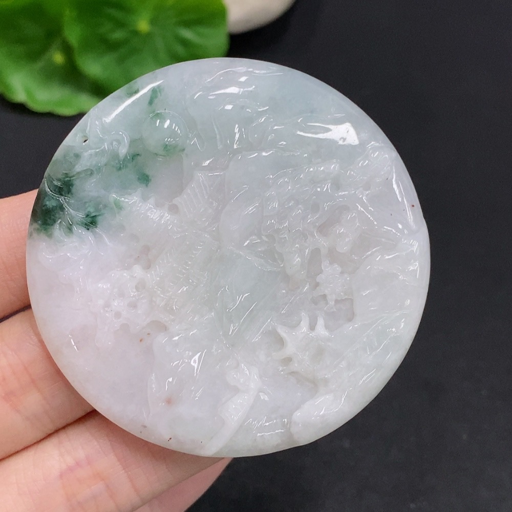 F31687564 Jadeite Landscape Pendant with a total weight of approximately 32.2 grams