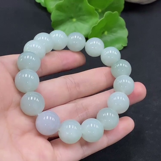 F33867336 Jadeite Bead Bracelet, Approx. 12.8mm, Total Weight Approx. 58.53g