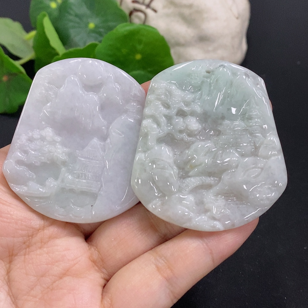 F32800874 Jadeite Landscape Pendant Sell as a Lot