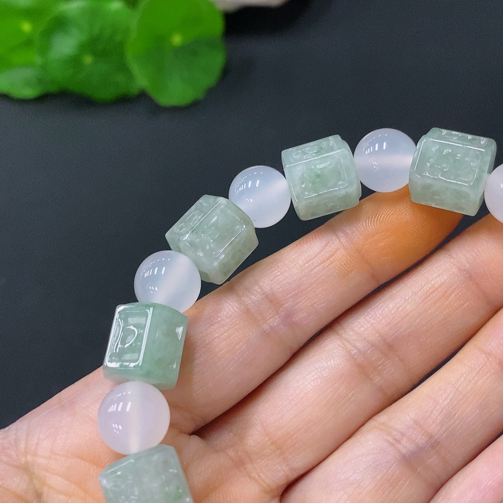 F30442041 Jadeite Bracelet Approx. 10.5mm Beads Total Weight Approx. 43.64g Non-Type A Matching Beads