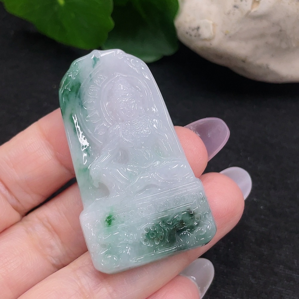 F33917220 Jadeite Guanyin Pendant, Total Weight Approx. 15.9g