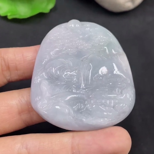F30499776 JadeitePendant Landscape, Total Weight Approx. 33.6g
