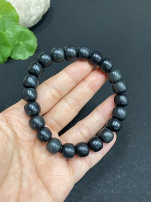 H32813249 Hetian Jade Bracelet, Approx. 9.8mm Beads, Total Weight Approx. 36.9g