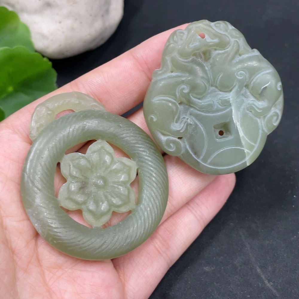 H31616872 Hetian Jade Pendant, Antique-style Plaque, Total Weight Approx. 56.9g