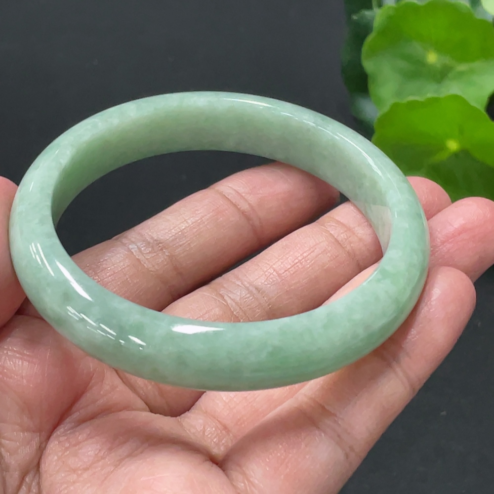 F33909496 Jadeite Round Bangle, Total Weight Approx. 43.7g, Size 55.8