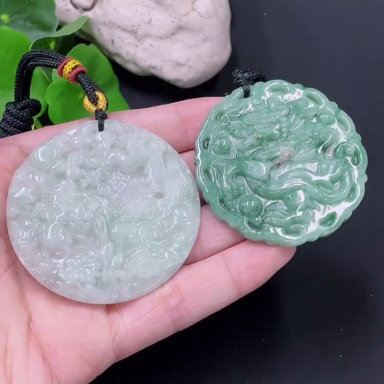 F33893014 Jadeite Pendant Landscape Plaque Antique-style Plaque