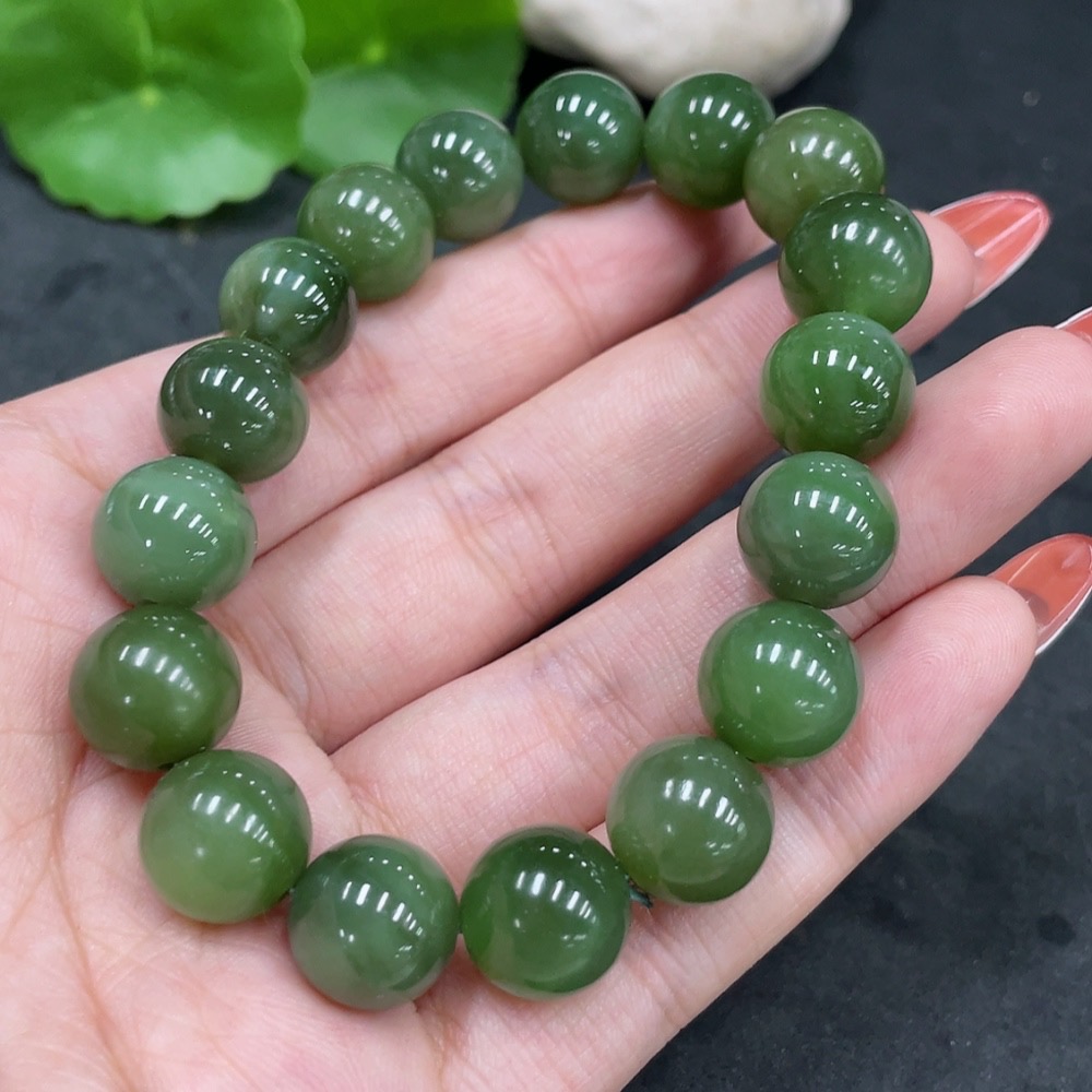 H34979299 Hetian Jade Jasper Bracelet, Approx. 11.6mm, Total Weight About 43.5g