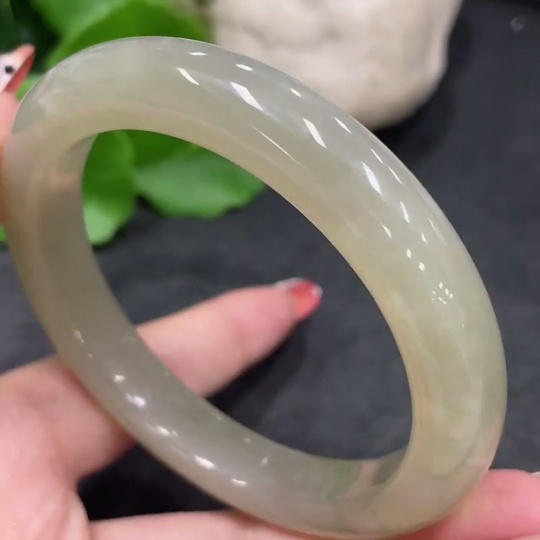 H34981219 Hetian Jade Round Bracelet Size 57.3 Total Weight Approx. 55.3g