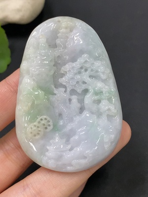 F29357069 翡翠挂件 山水 货品总重约50.05g