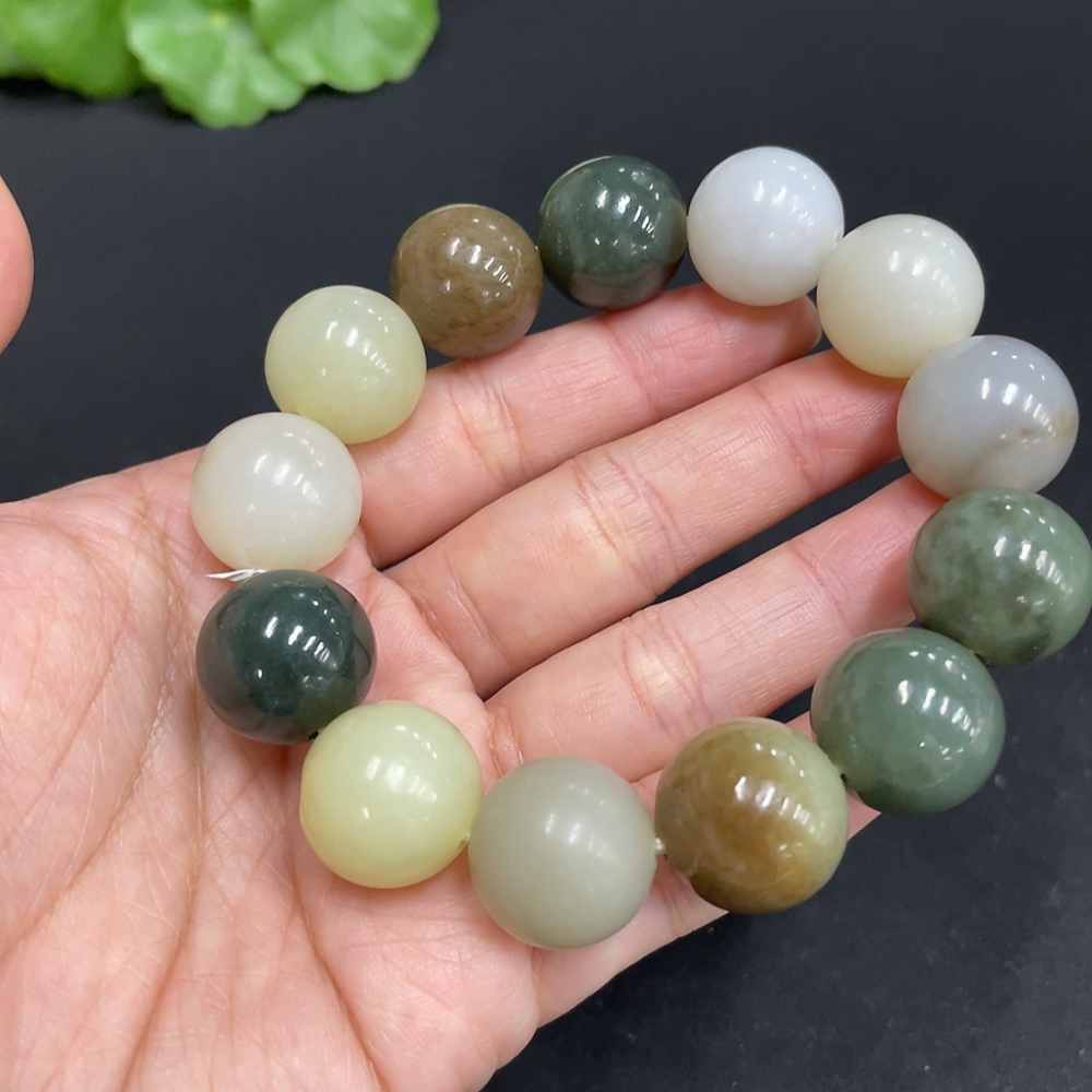 H34072204 Hetian Jade Bracelet Approx. 15.8mm Total Weight Approx. 80g