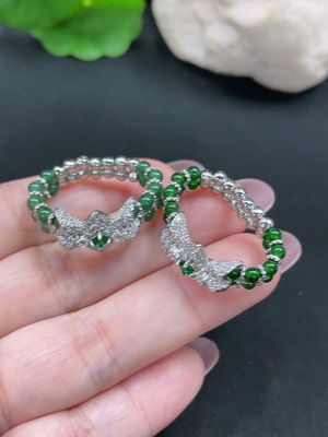 F28224869 Jadeite Ring Set Sell as a Lot Size 17 Non-Gold Inlaid