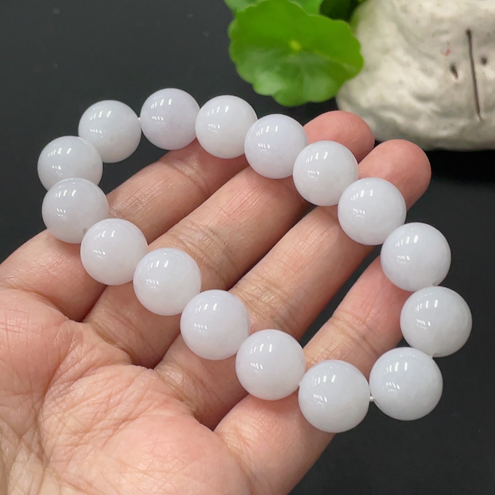 F34058660 Jadeite Bracelet Approx. 12.5mm Beads Total Weight Approx. 53.8g