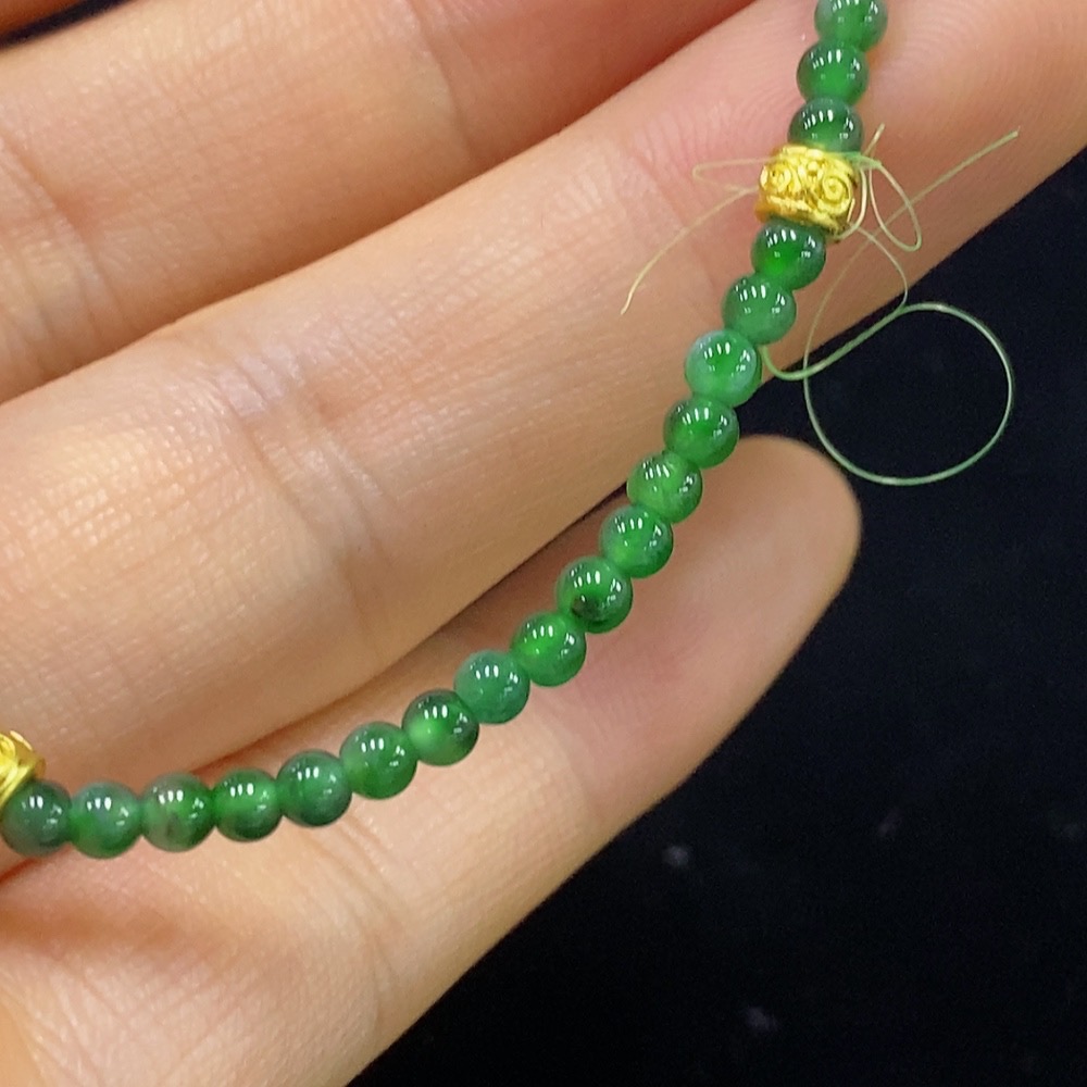 F34025186 Jadeite Bracelet Approx. 2.8mm Beads Total Weight 3.52g Non-Gold