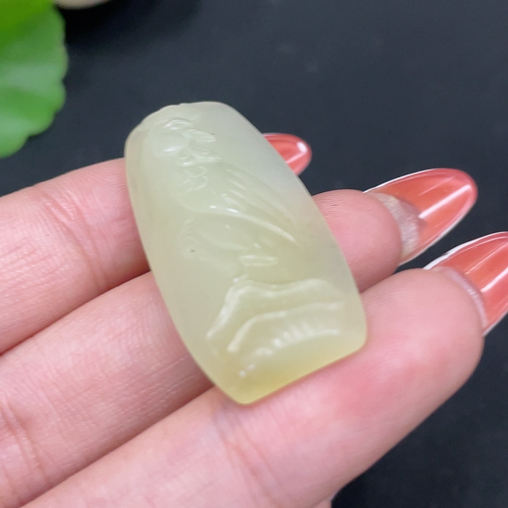 H34027528 Hetian Jade Pendant Rooster Total Weight About 7.2g