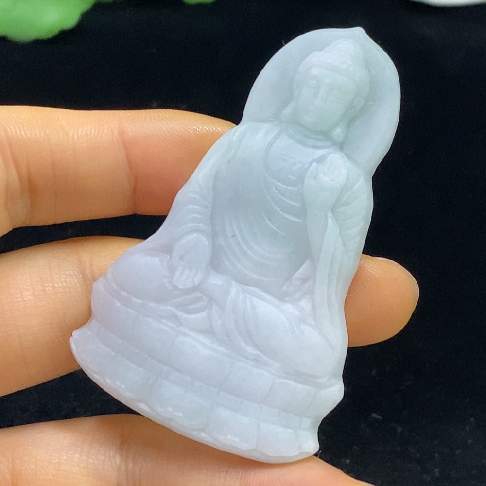 F35136764 Jadeite Rough Amitabha Buddha Pendant Total Weight Approx. 22.89g