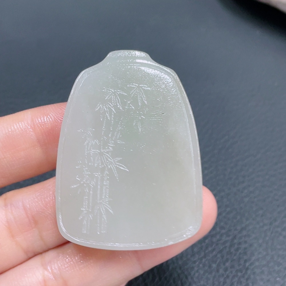 H23580306 Hetian Jade Pendant Bamboo Total Weight About 21.4g
