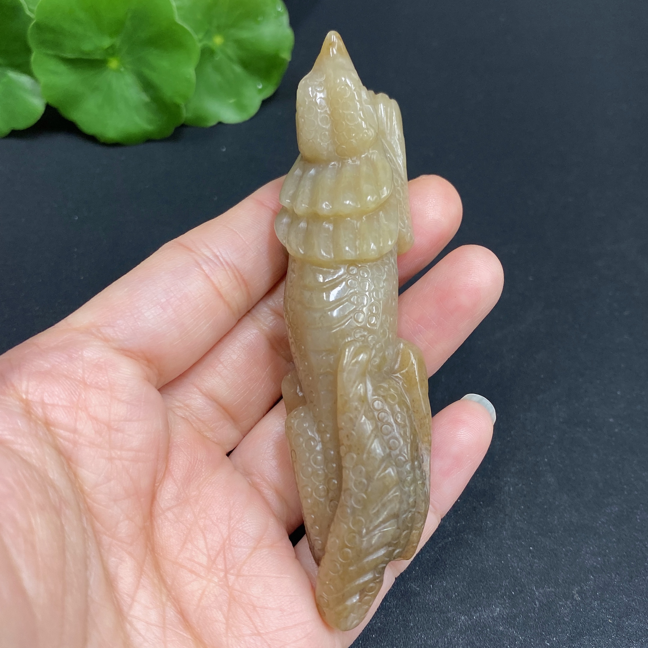H31668325 Hetian Jade Pendant Lizard Total Weight Approx. 46.1g