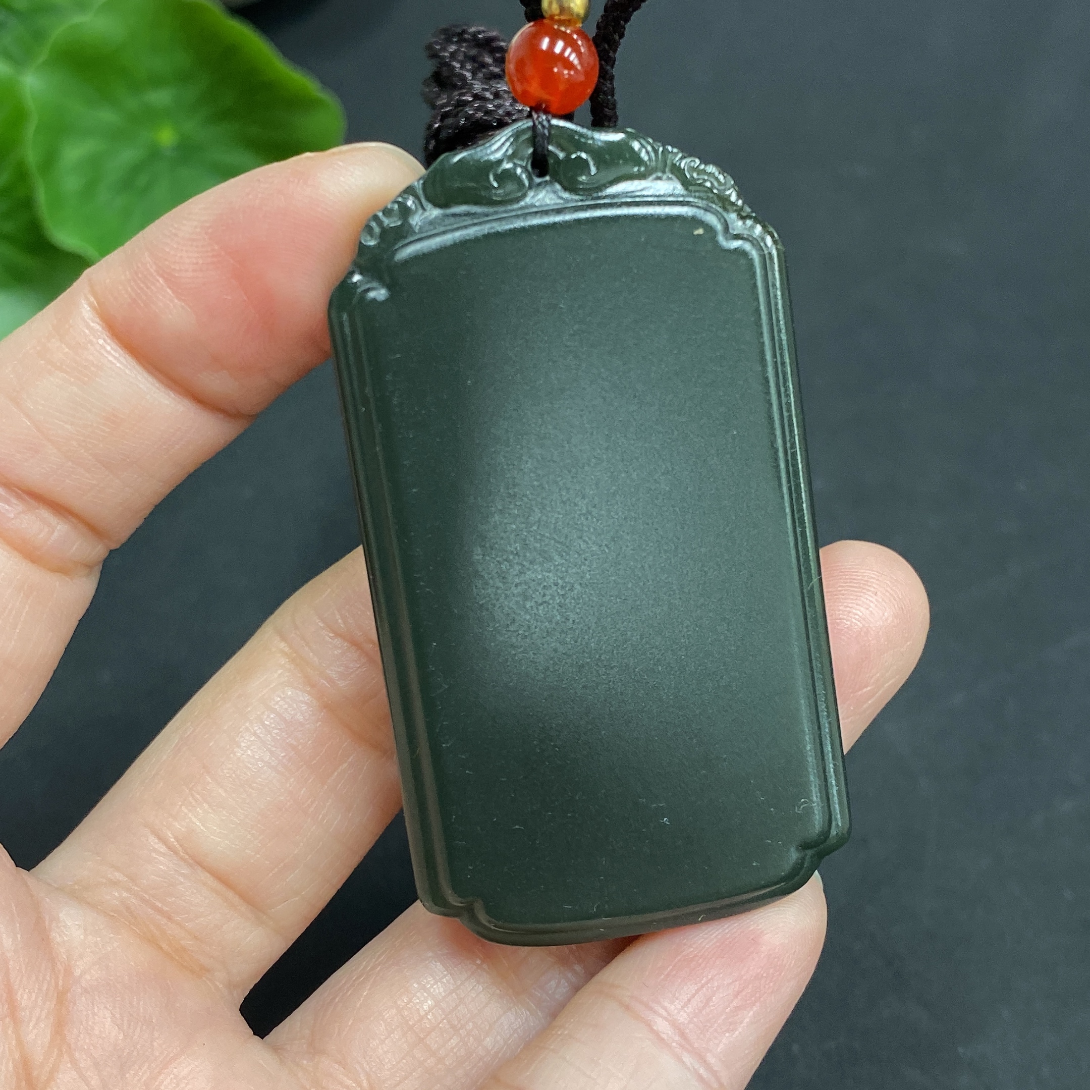H22506700 Hetian Jade Pendant Plain Pendant Total Weight (incl. cord): 31.7g