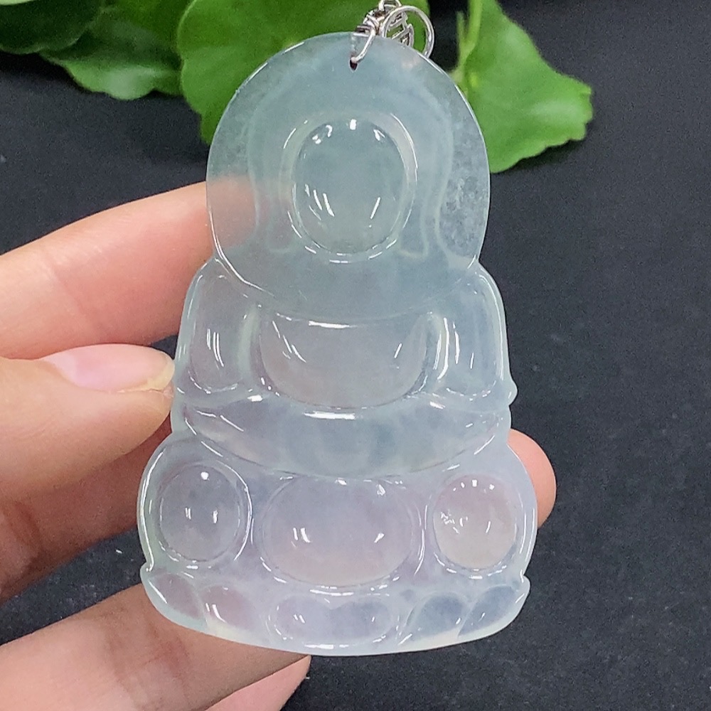 F32820203 Jadeite Guanyin Pendant Non-gold Inlaid Total Weight Approx. 26.37g