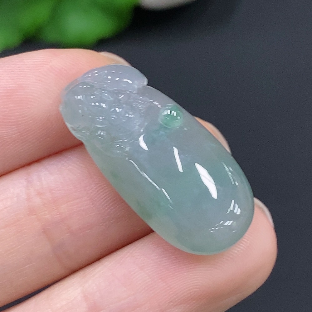 F28271596 Jadeite Auspicious Melody Pendant Total Weight Approx. 6.6g
