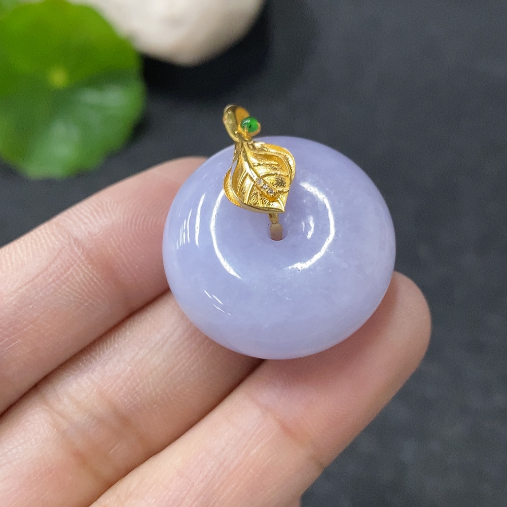 F33942411 Jadeite Pendant Peace Buckle 18k Total Weight Approx. 14.17g