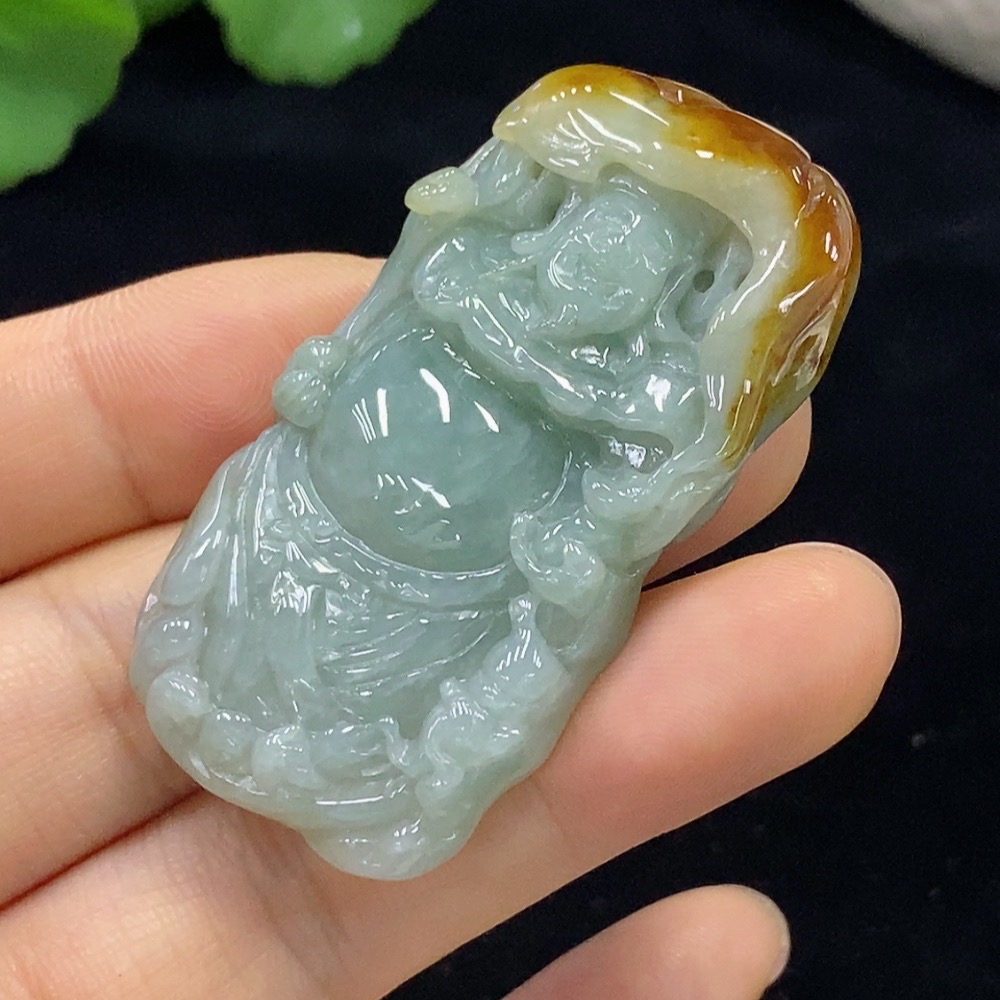 F30530649 Jadeite God of Wealth Pendant