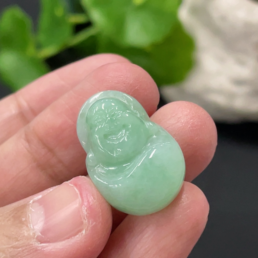 F35108605 Jadeite Smiling Buddha Pendant Total Weight Approx. 4.58g