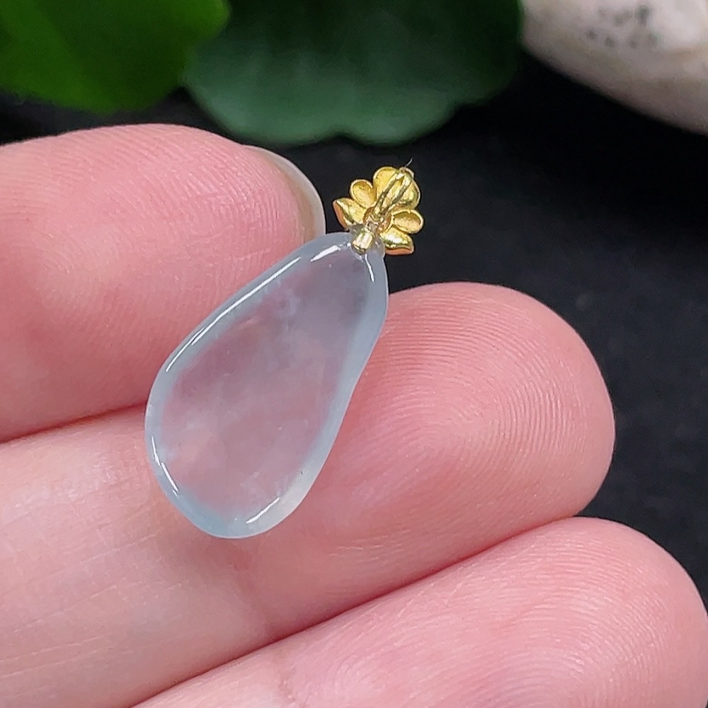 F33872371 Jadeite Pendant 18K Gold Total Weight Approx. 1g
