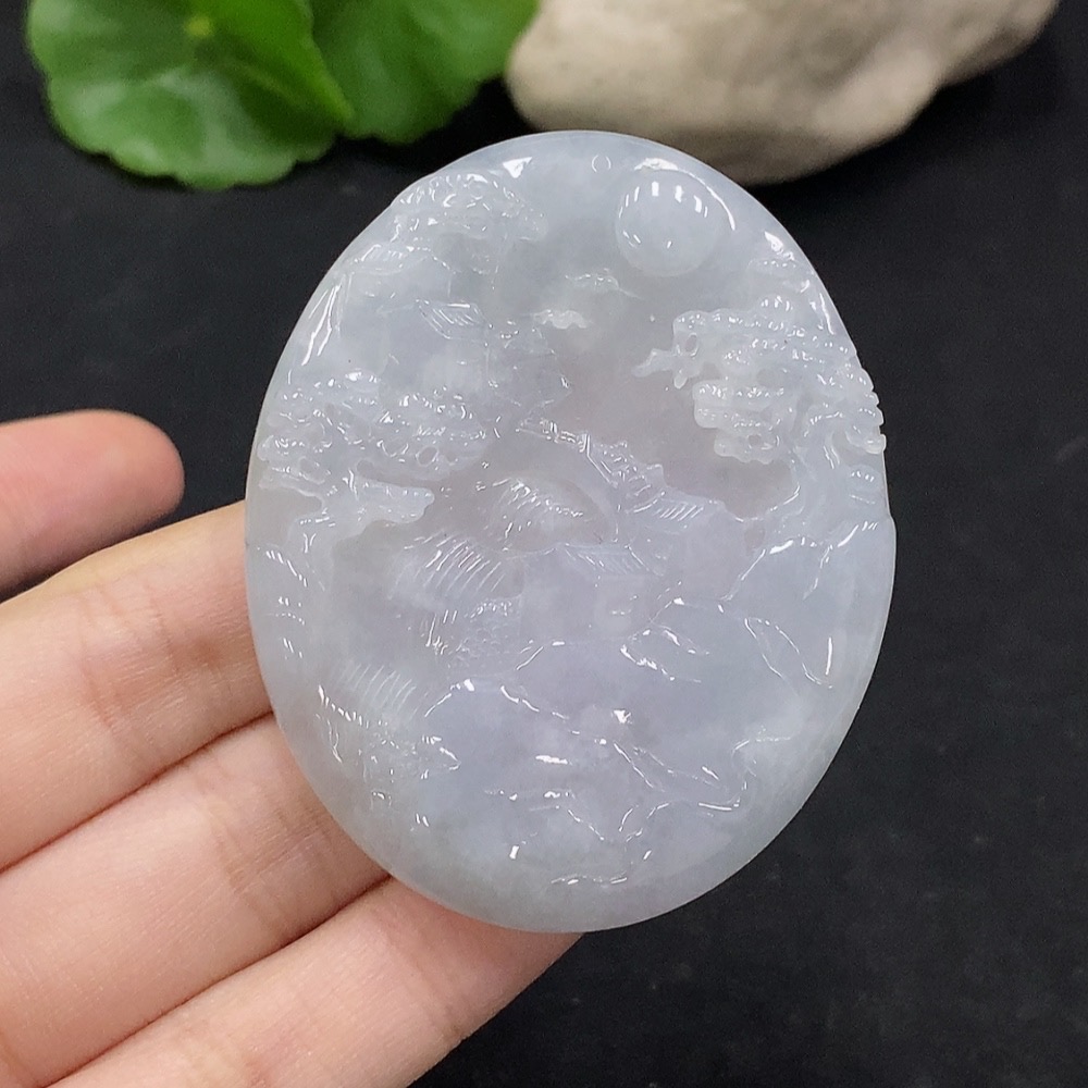 F35089938 Jadeite Landscape Pendant Total Weight Approximately 35.88g