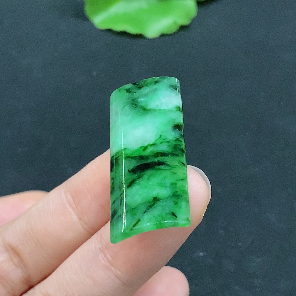 F31630168 Jadeite Inlay Piece Total Weight Approx. 3.17g Containing Other Mineral Components