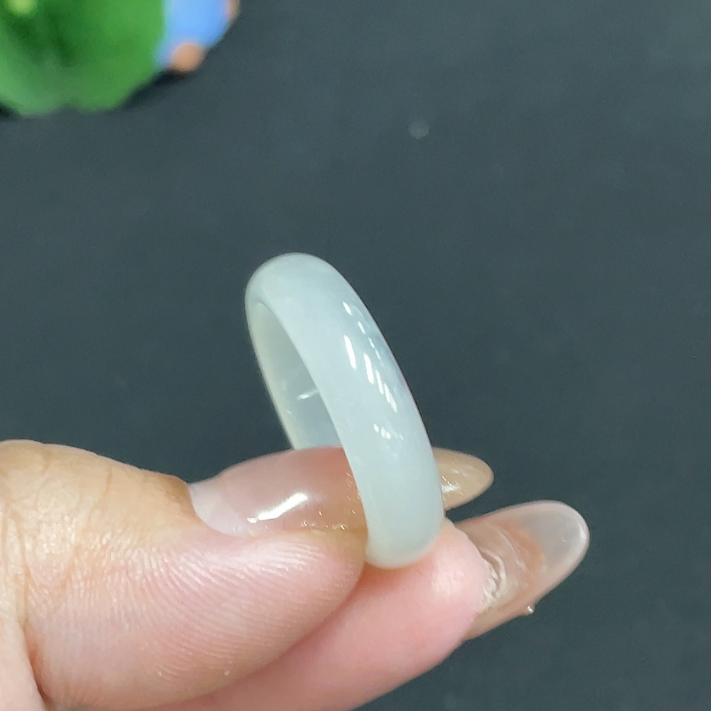 H32736649 Hetian Jade Ring Size 20.5 Total Weight Approx. 2.7g