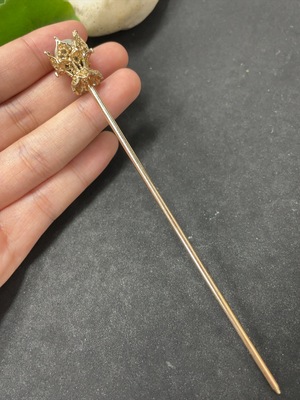 H41944799 阿拉善玛瑙镶嵌发簪 非金  货品总重约9.8g 含其他矿物成分