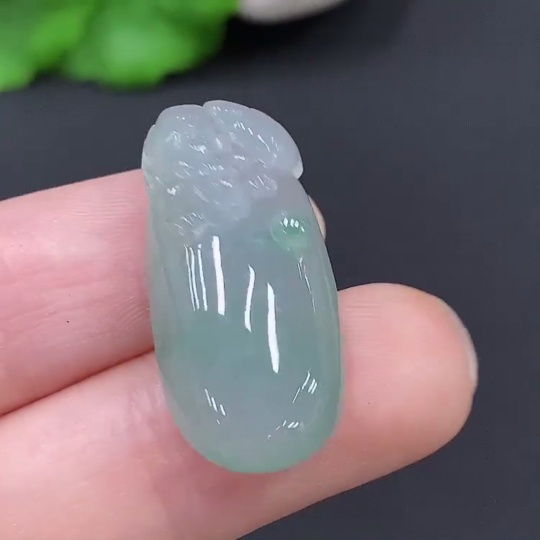 F28271596 Jadeite Auspicious Melody Pendant Total Weight Approx. 6.6g