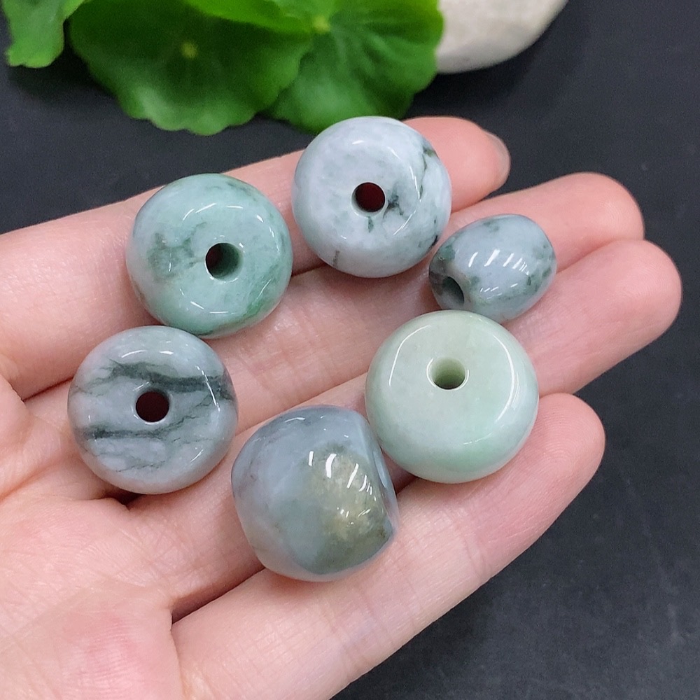F34077204 Jadeite Barrel Beads Sell as a Lot with Other Minerals