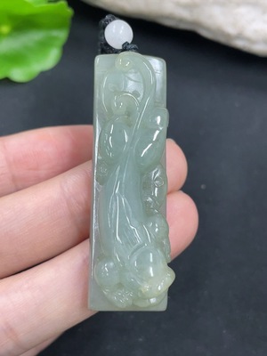 F42952383 翡翠貔貅挂件 货品总重约22.73克（含绳重）