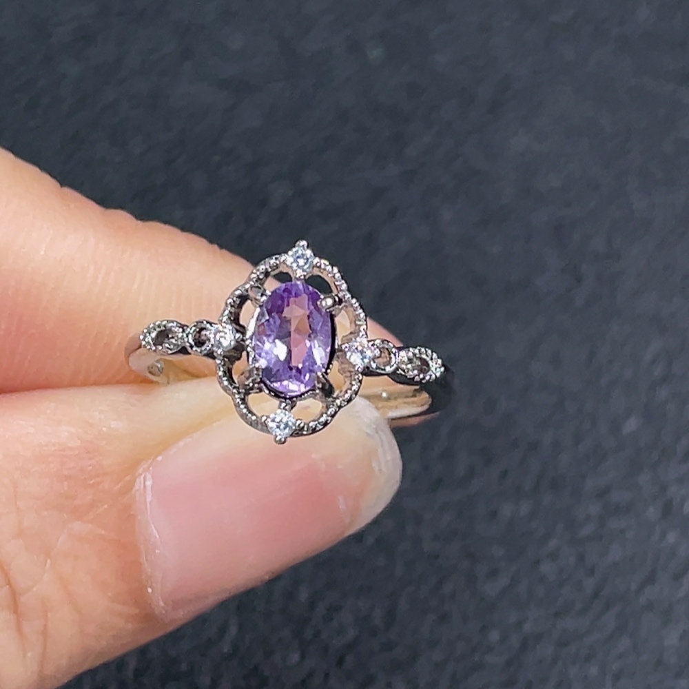 C32786344 Crystal Ring Adjustable Non-Gold Total Weight Approx. 1.62g