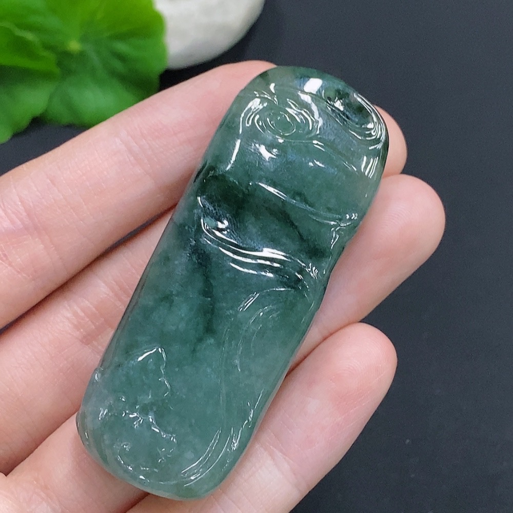 F32757064 Jadeite Auspicious Fish Pendant (Total weight: approx. 36g)
