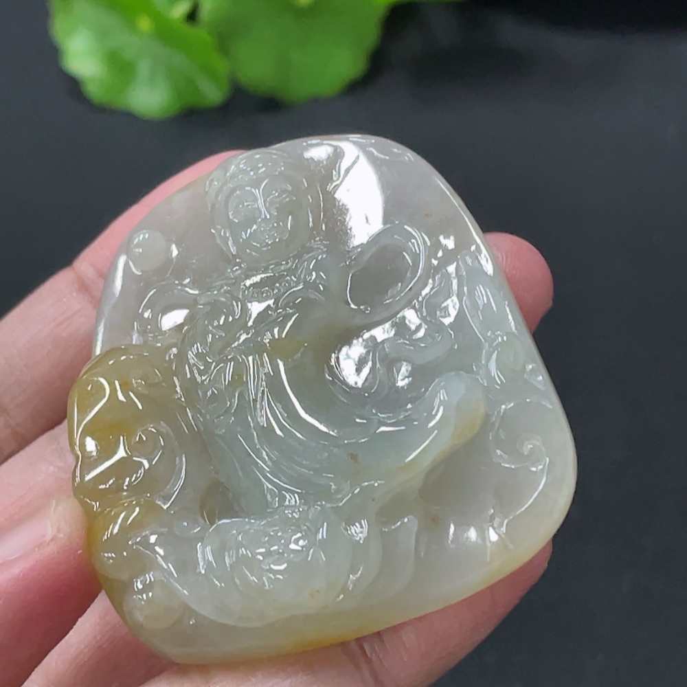 F35109714 Jadeite Guanyin Pendant, Total Weight Approximately 47.19g