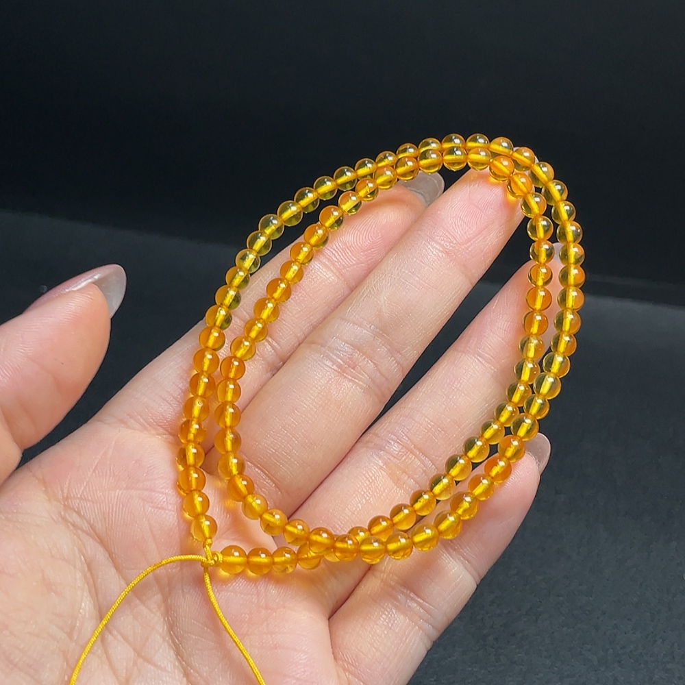C30470593 Amber Honey Bead Necklace Total Weight Approx.4.24g Size Approx.3.9mm