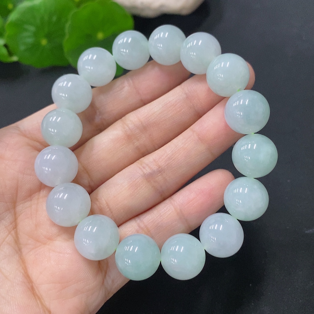 F31594408 Jadeite Beads Bracelet Approx.12.5mm Total Weight 53.42g