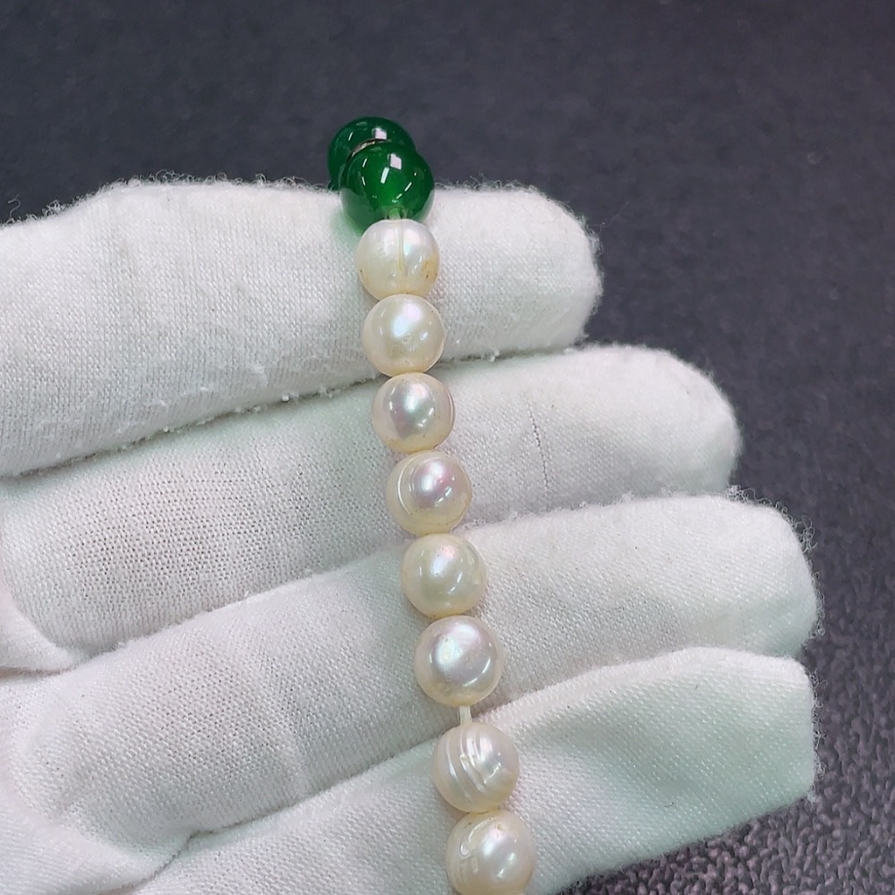 C33891308 Pearl Bracelet Non-Gold Stones May Be Non-Natural Total Weight Approx.13.33g Size About 7.5mm