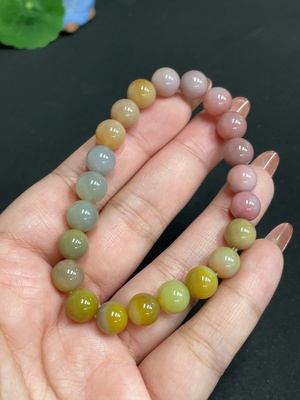 H35101087 Yanyuan Agate Bracelet, approx. 8.2mm, total weight about 19.4g