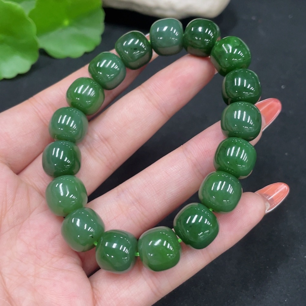 H34053286 Hetian Jade Jasper Bracelet Approx.11.5mm Total Weight Approx.48.5g