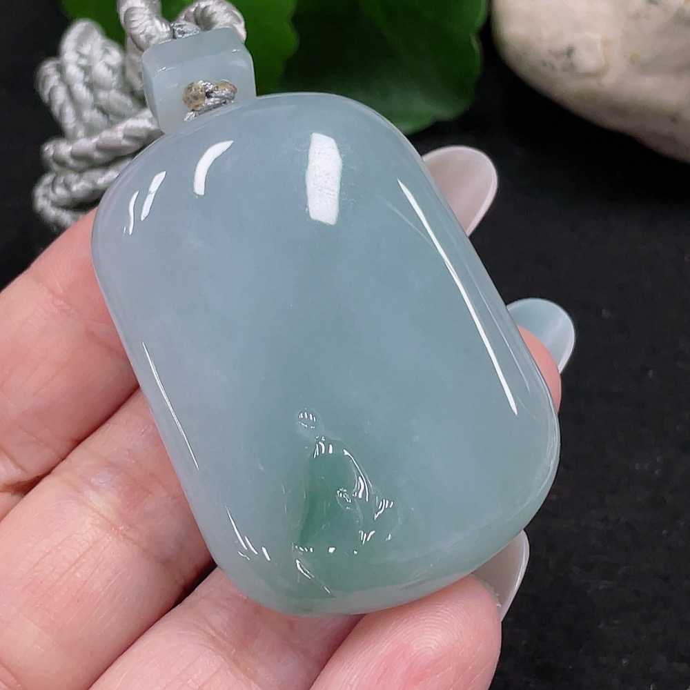 F33898317 Jadeite Enlightenment Pendant Total Weight Approx. 46.7g (Including Rope Weight)