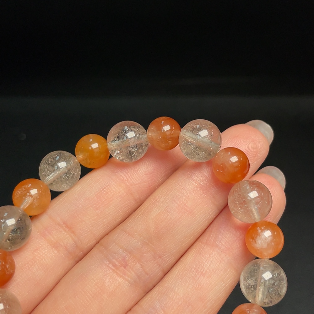 C30445422 Crystal Bracelet with Visible Organic Matter, Total Weight Approx. 25.51g, Size 8.2-12mm, Non-Gold