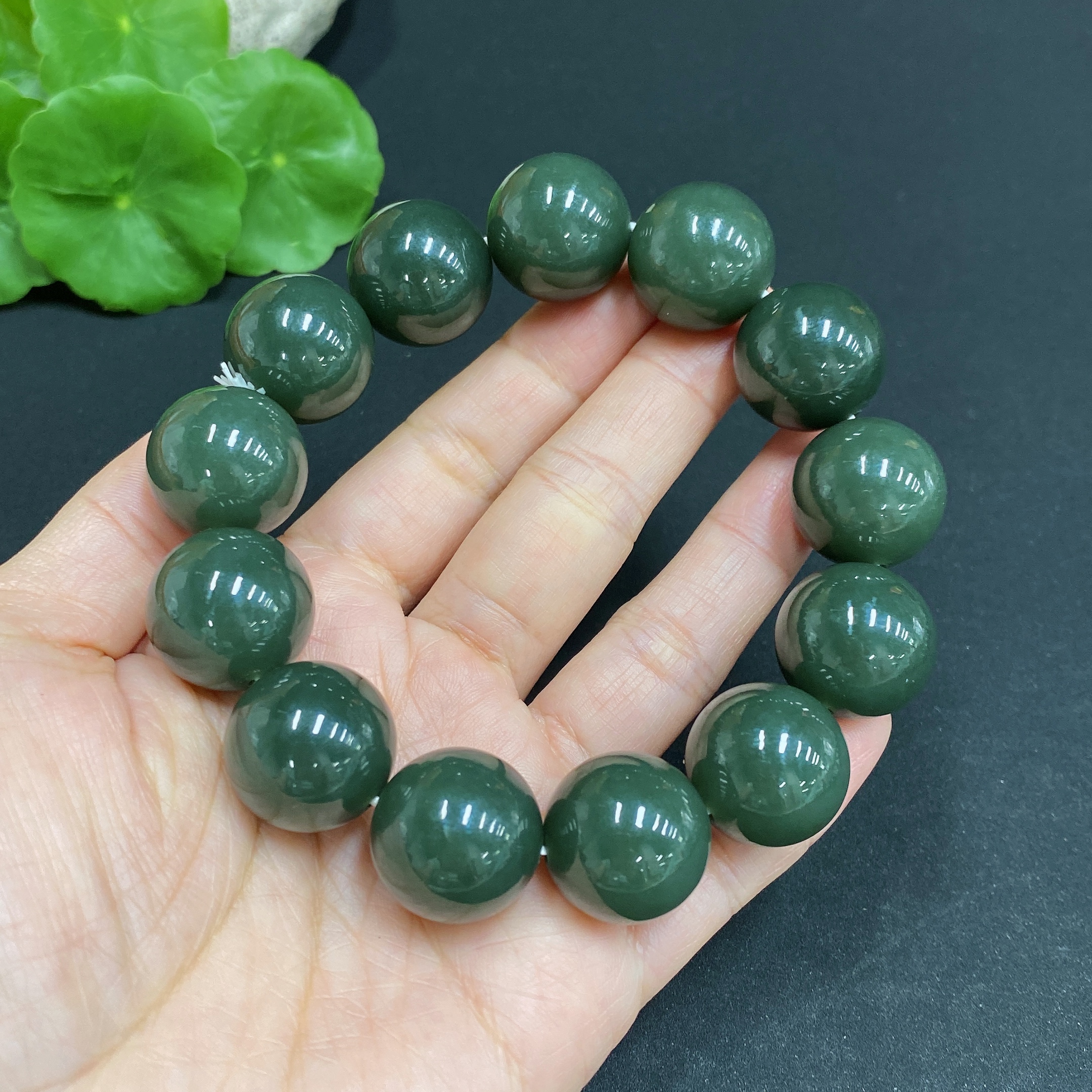 H32703033 Hetian Jade Bracelet Approx. 17.7mm Total Weight Approx. 117.1g