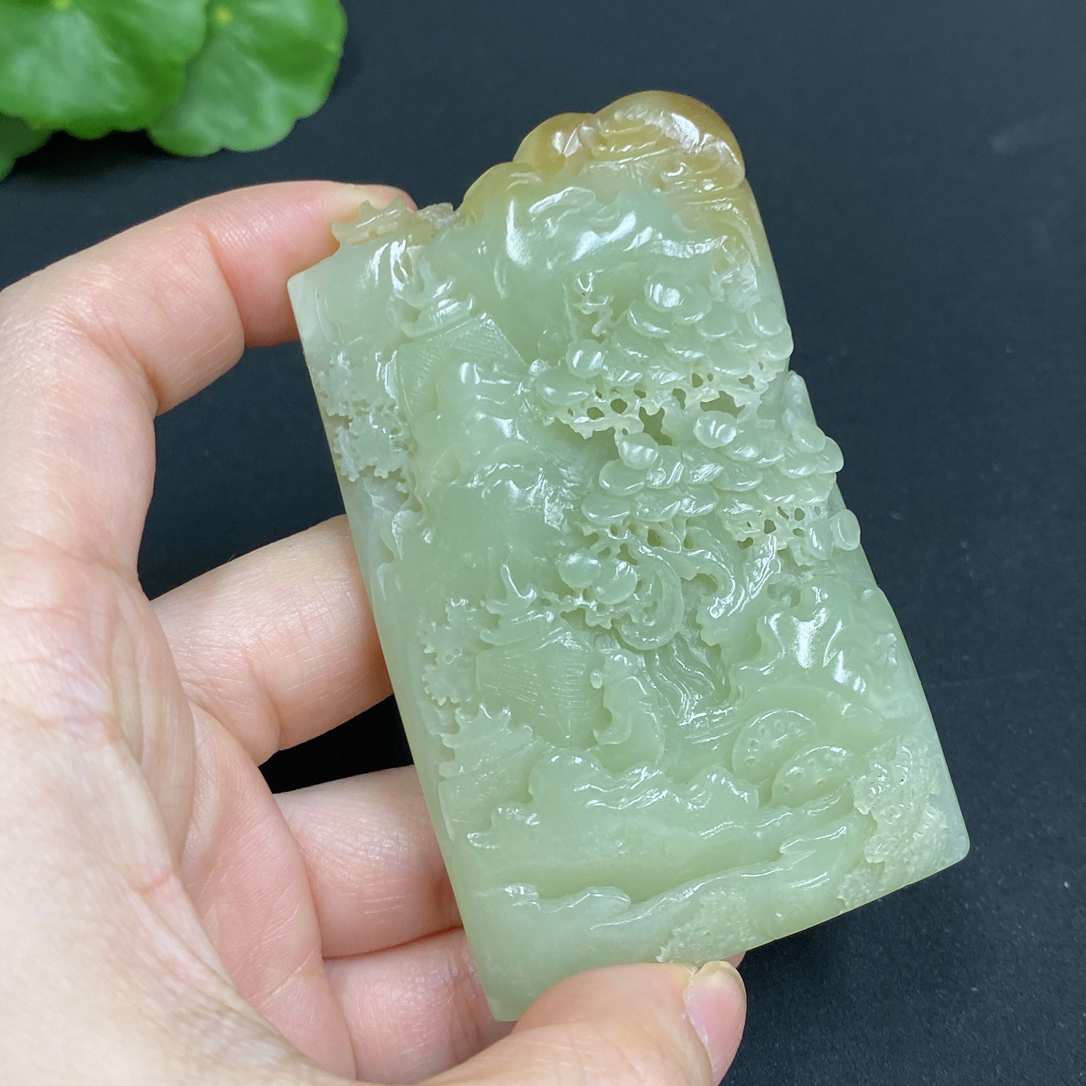 H34985314 Hetian Jade Pendant Landscape Plaque Total Weight Approx. 99.3g