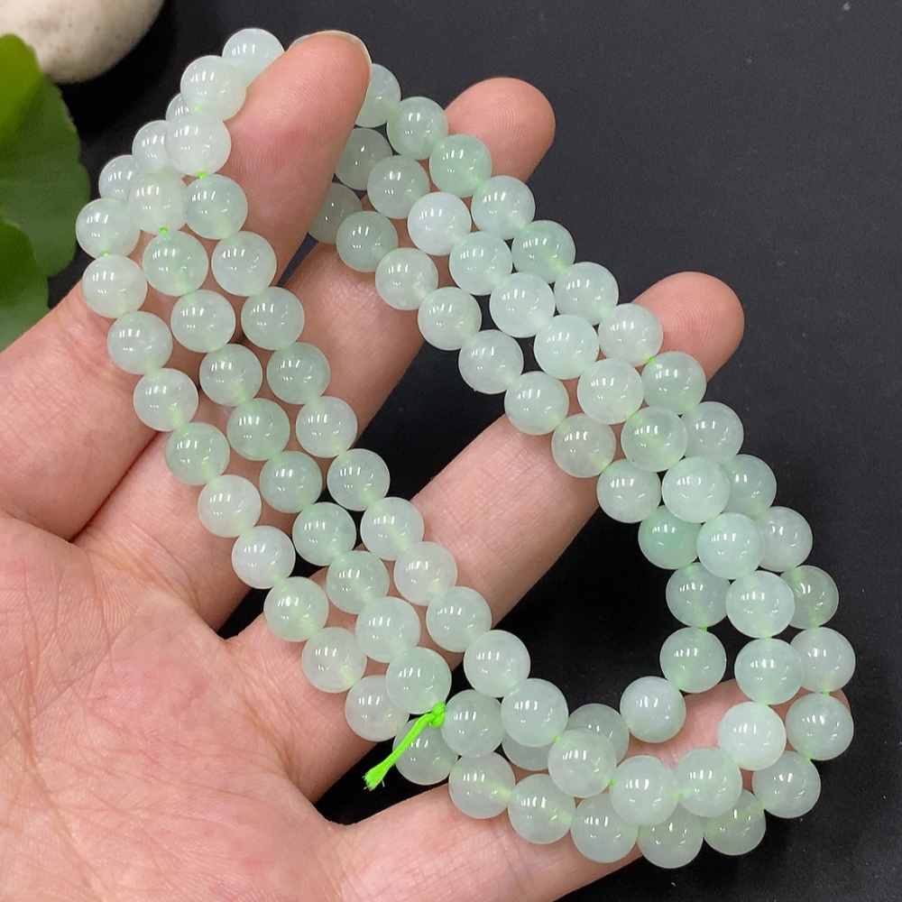 F28290720 Jadeite Bead Necklace Total Weight Approx. 55.22g Size About 7.1mm