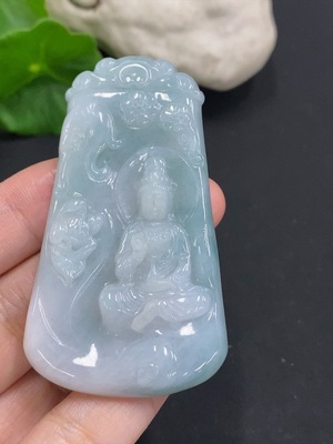 F35106879 Jadeite Guanyin Pendant, Total Weight Approx. 28g