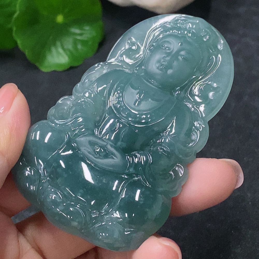 F34042769 Jadeite Pendant Guanyin Total Weight Approx. 46.16g